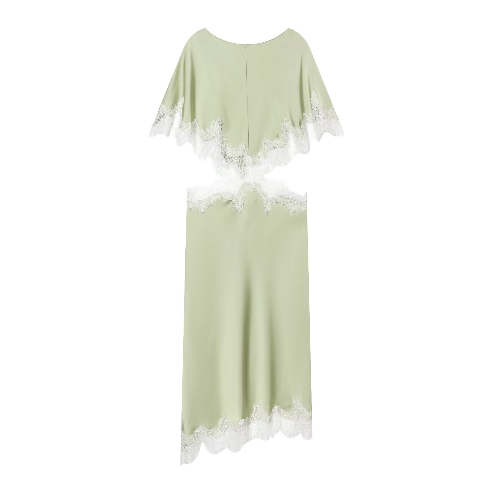 Women's opening design lace patchwork MIDI dress