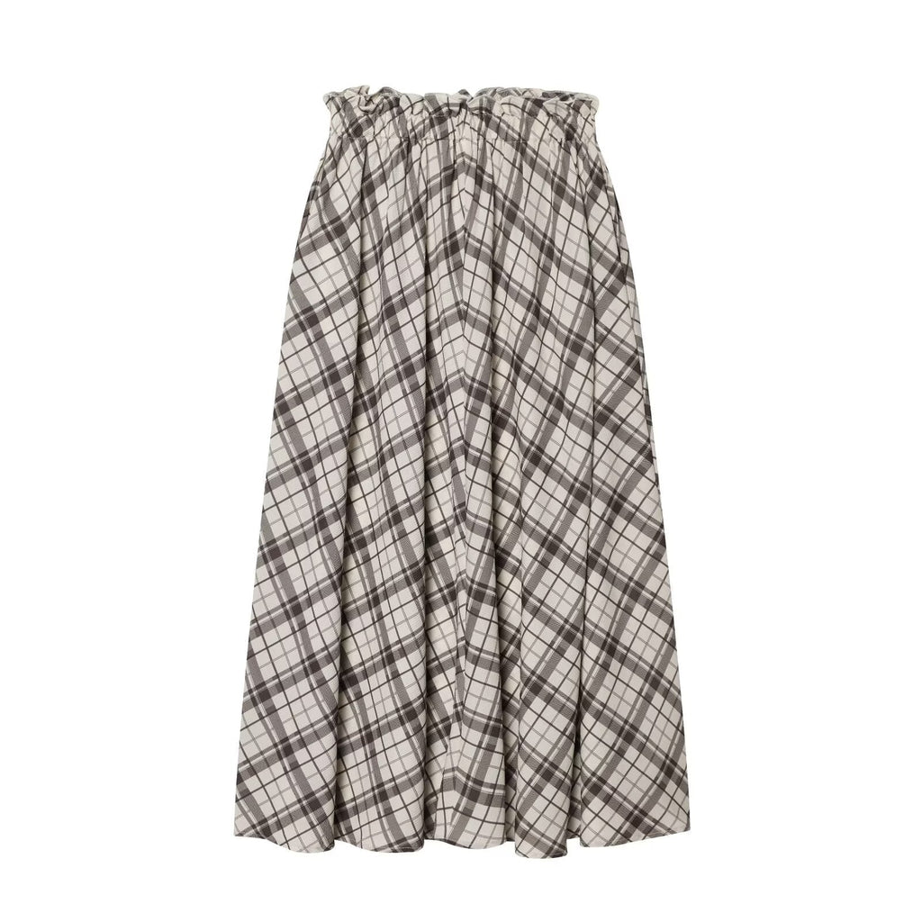 Women's casual versatile plaid MIDI skirt