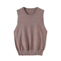 Women's new fashion casual basic style O Neck knitted vest