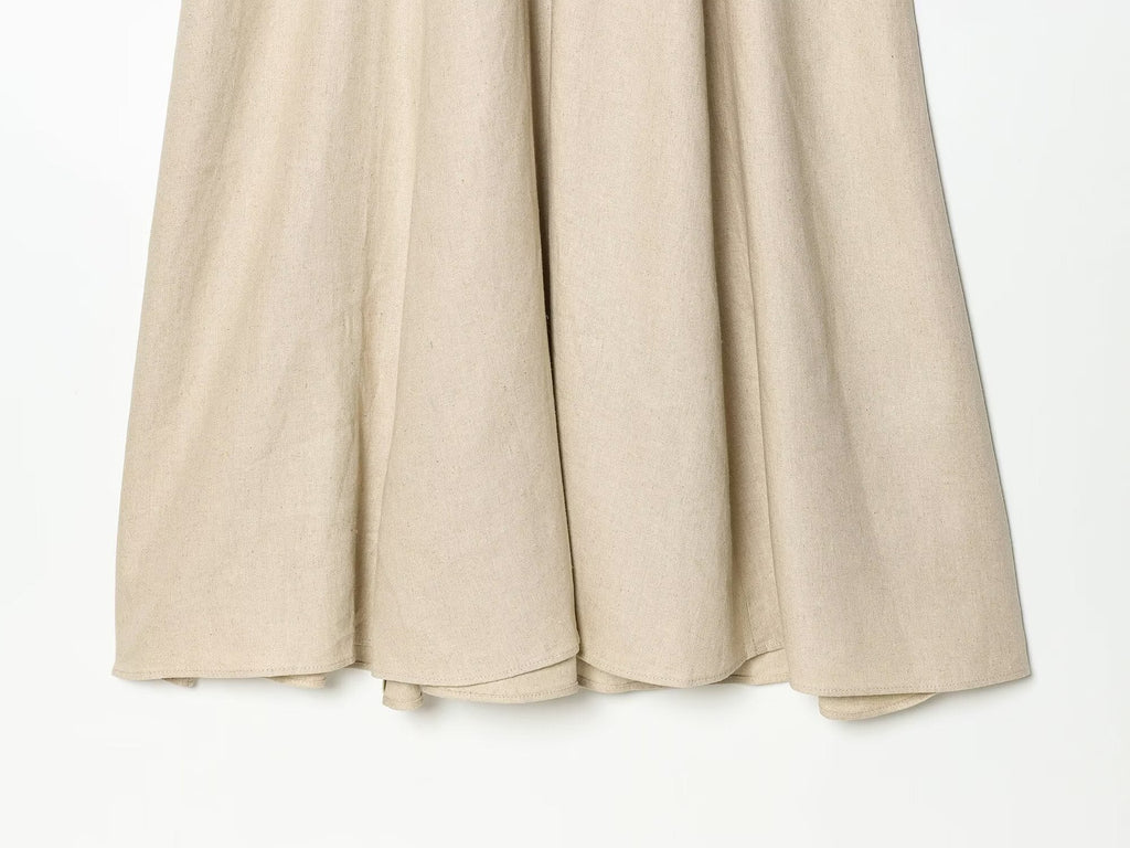Women's Bubble sleeve Linen Blend Midi Dress