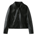 Women's short PU leather jacket Coat