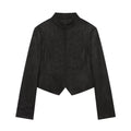 Women's suede textured rope knot buckle Coat