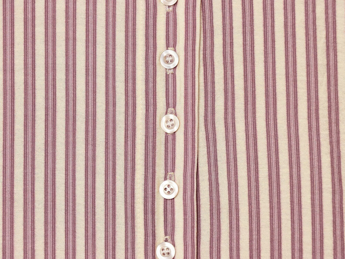 Women's loose stand collar striped shirt