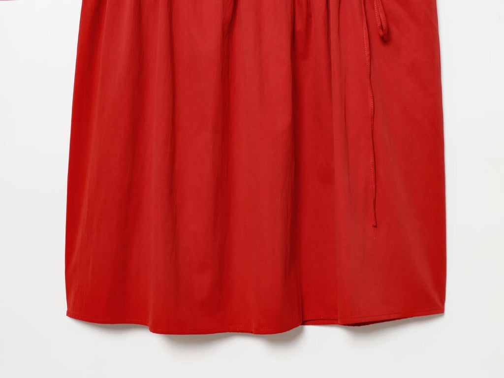 Women's bow decoration sleeveless MIDI dress