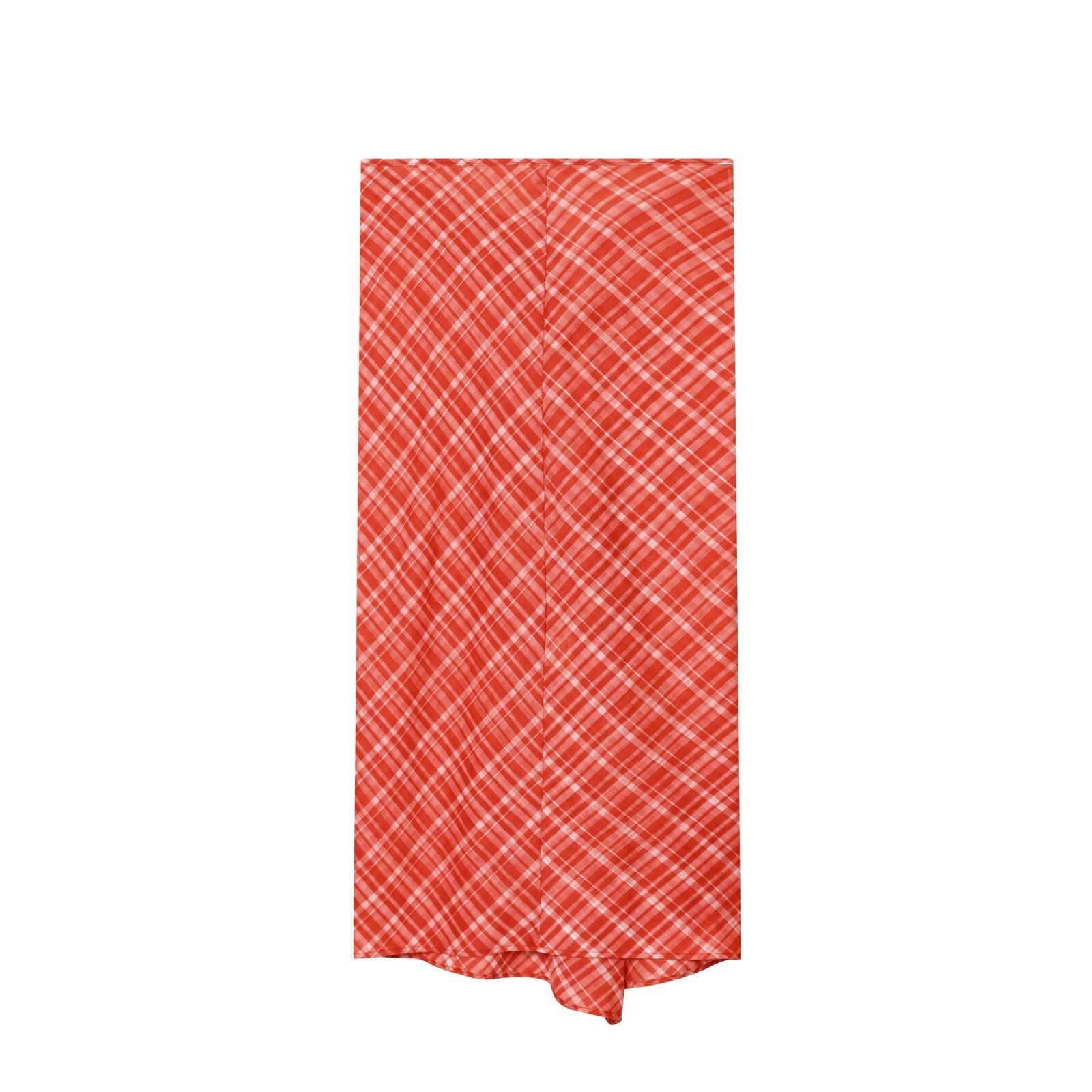 Women's layered decorative Plaid Midi skirt