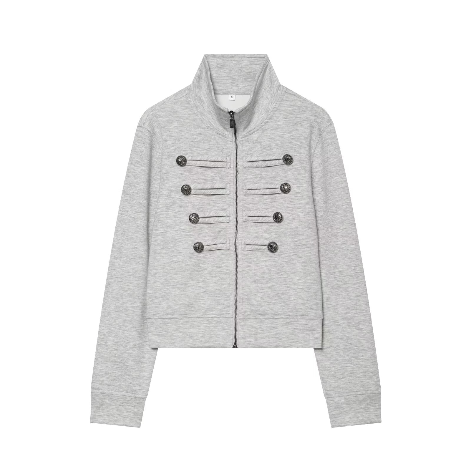 Women's short standing collar hoodie style Coat