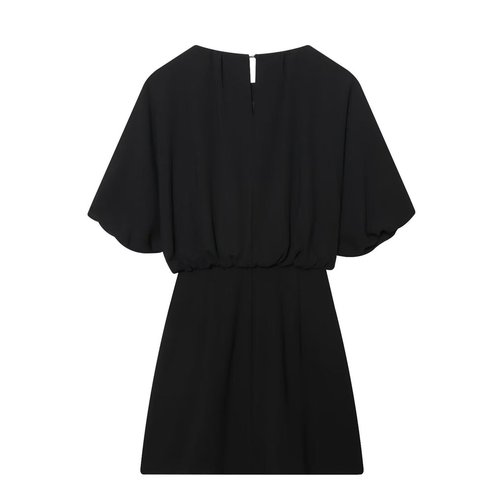 Women's balloon shaped short sleeved mini dress
