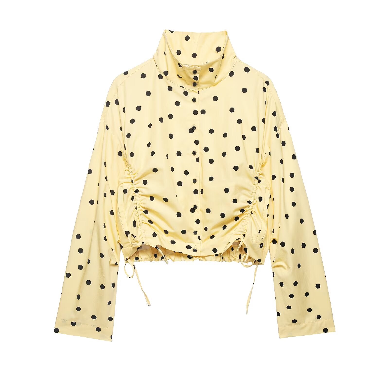 suit Women's 2 pieces pleated decorative polka dot coat+shorts