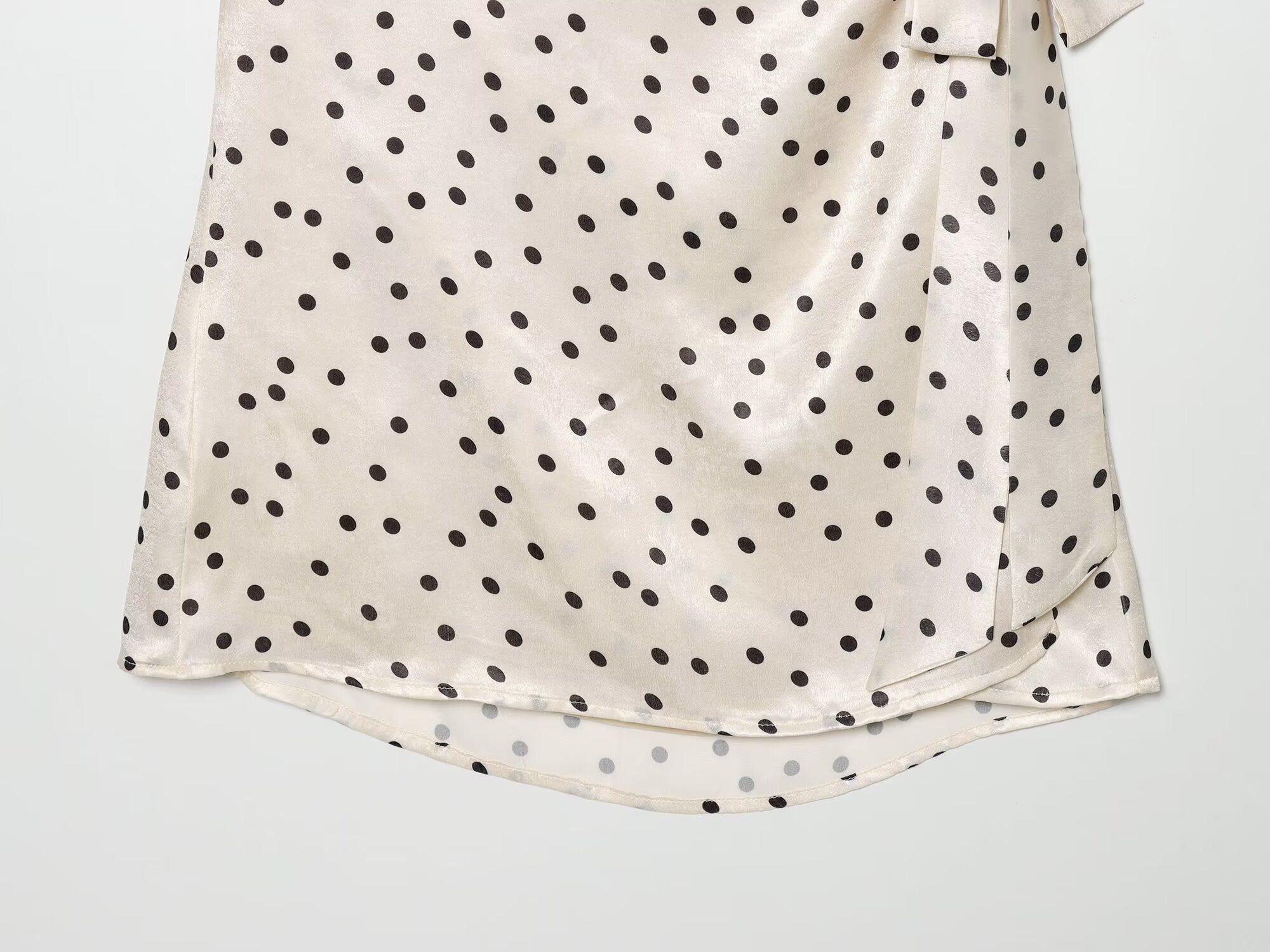Women's satin textured polka dot halter neck dress