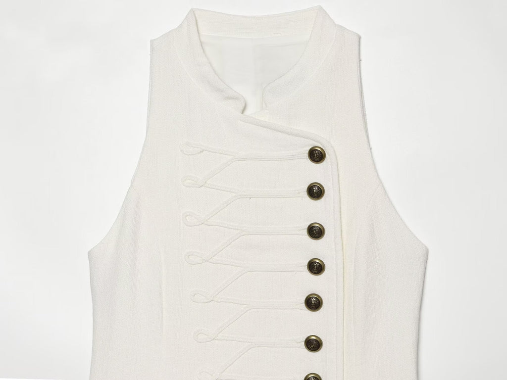 Women's rope knot buckle decoration sleeveless dress