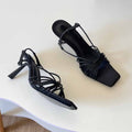 Women's new fashion rhinestone high-heeled sandals have a shoe box.
