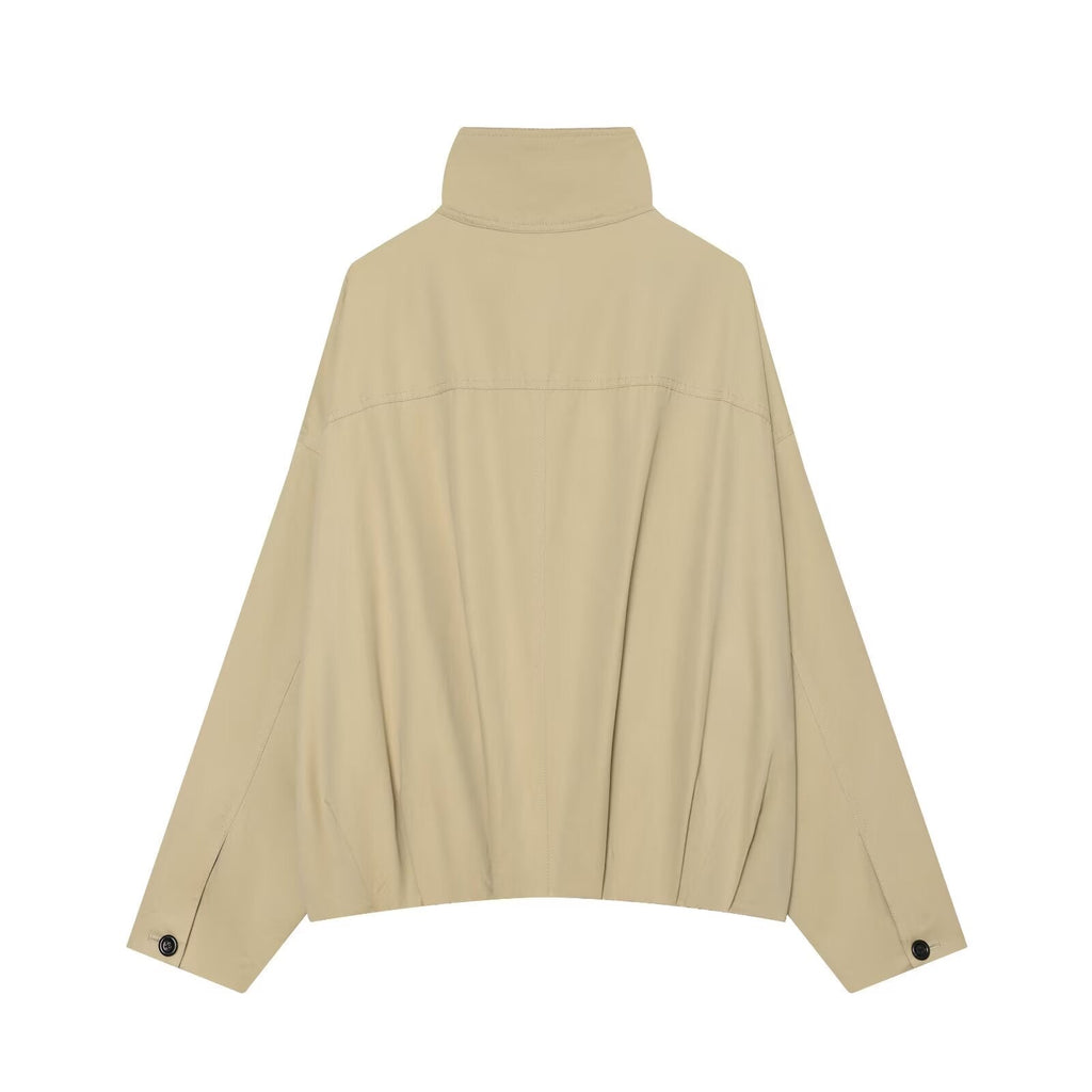Women's loose standing collar pilot jacket Coat