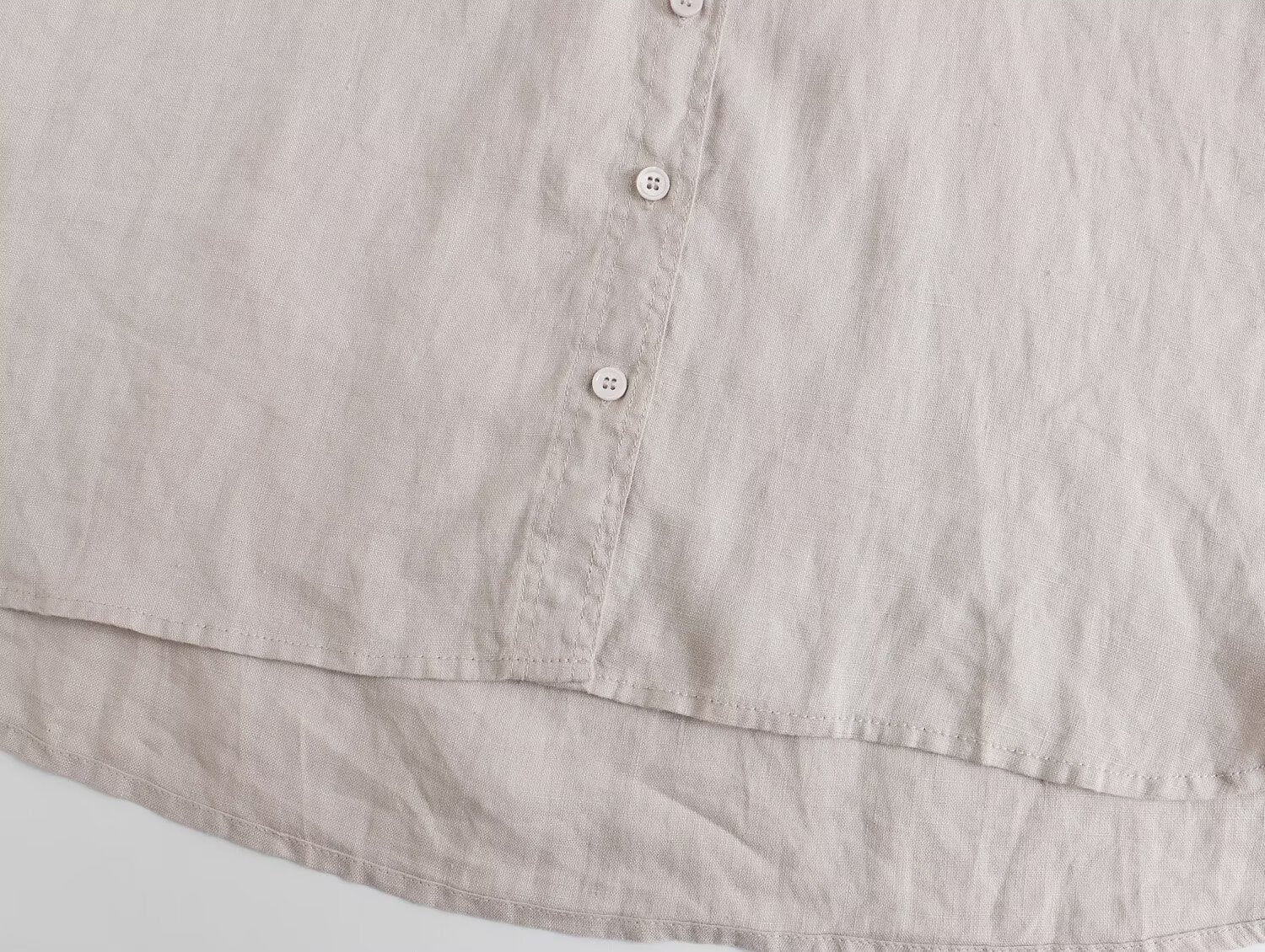 Women's casual linen blend asymmetrical shirt