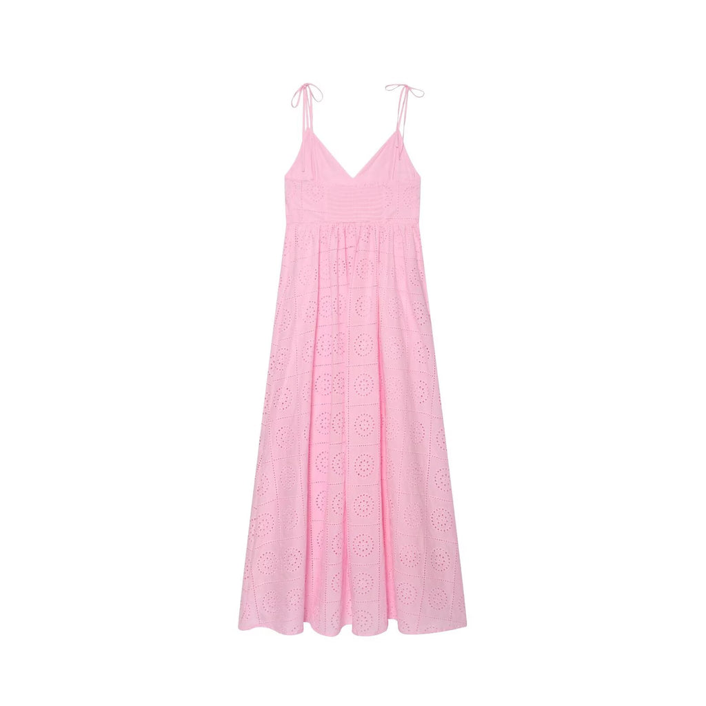 Women's hollowed out embroidered MIDI dress