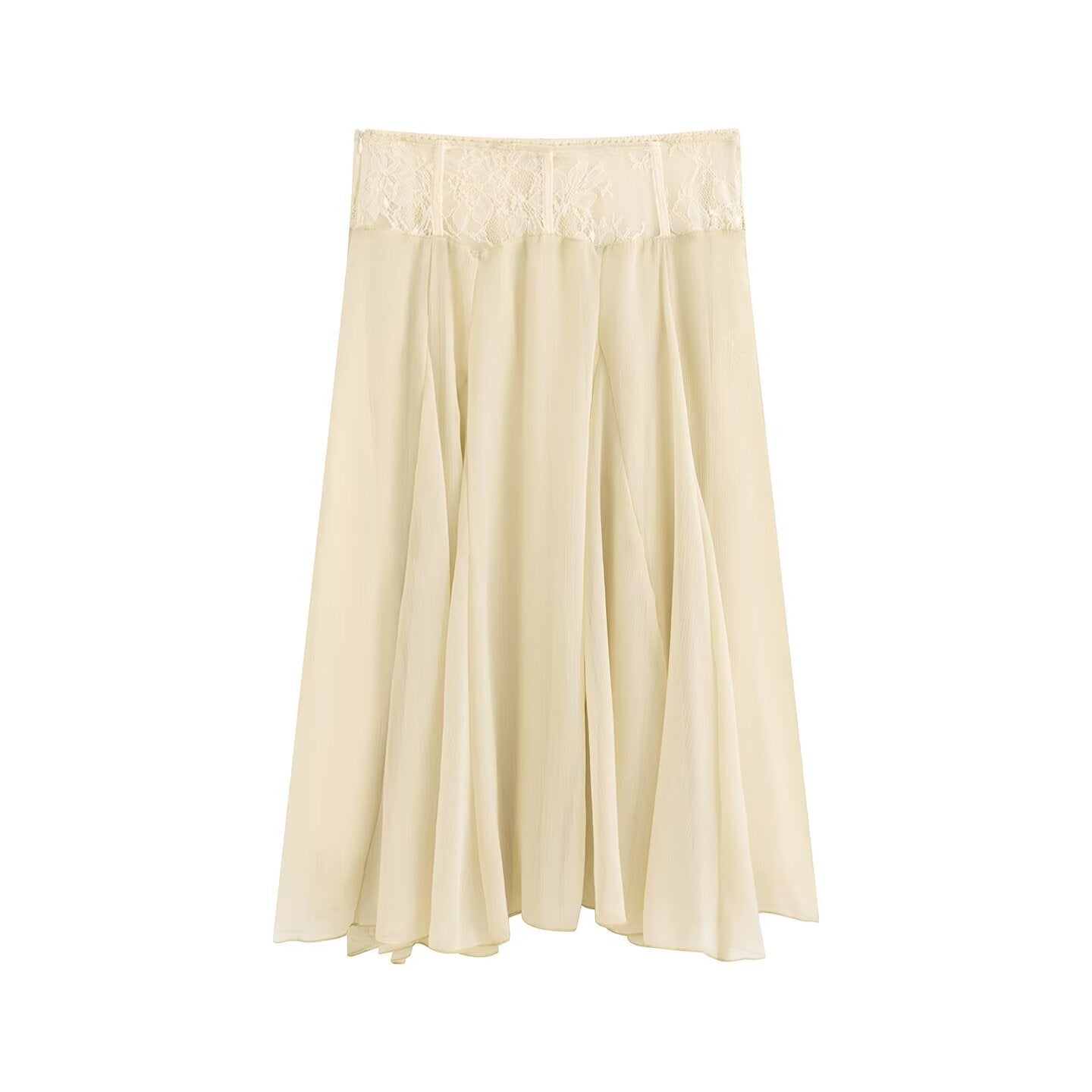 Women's casual lace patchwork MIDI skirt