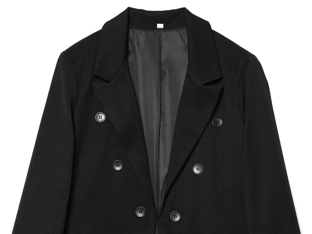 Women's asymmetrical hem Wool blend Blazer Coat