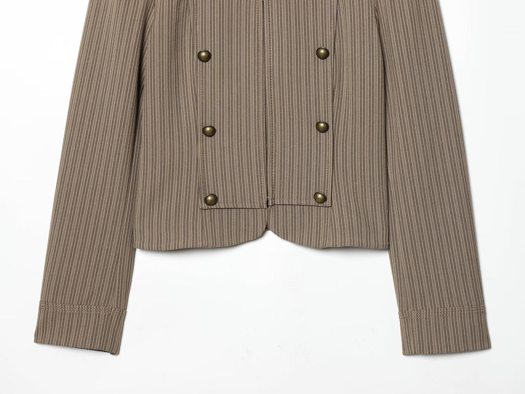 suit Women's 2 pieces slim striped Blazer Coat +Pants
