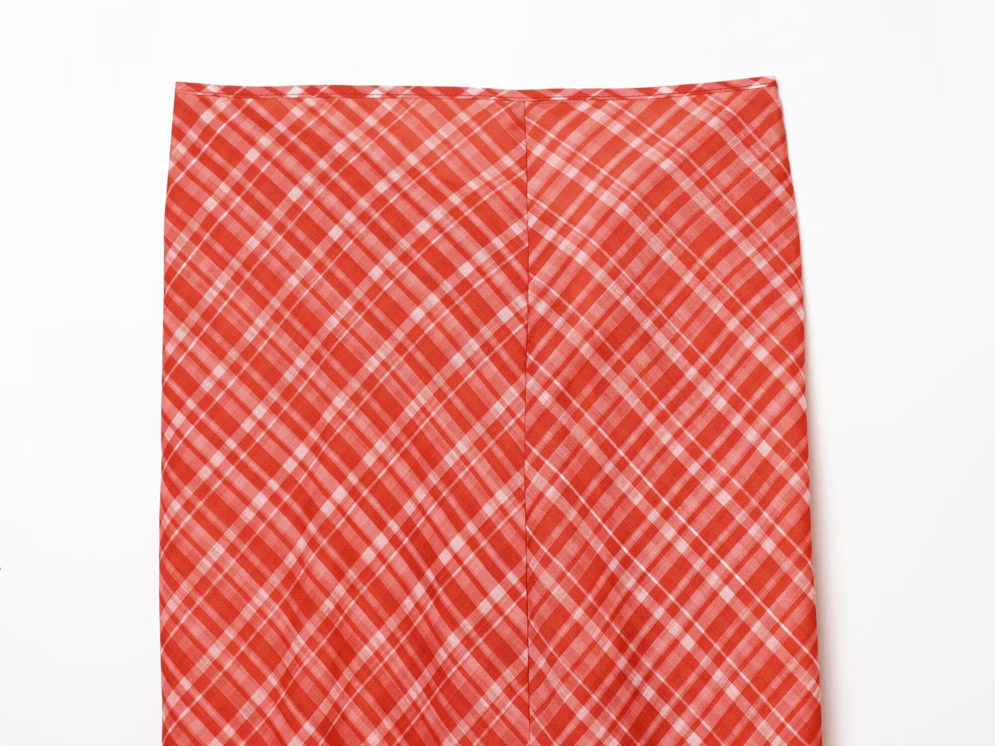 Women's layered decorative Plaid Midi skirt