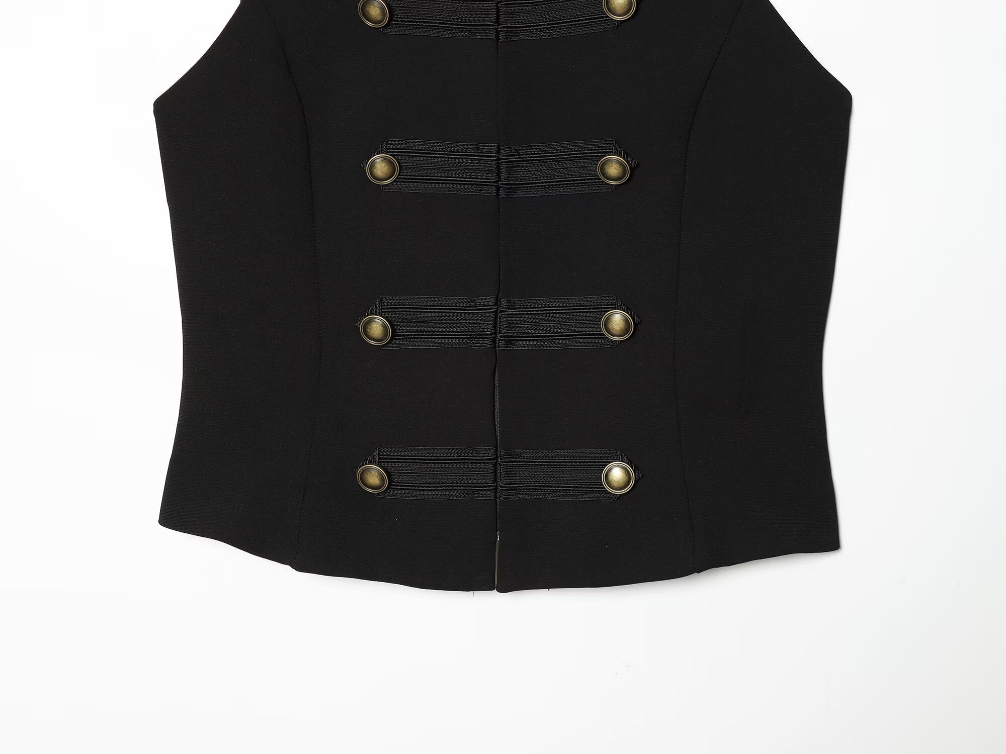 Women's rope knot decorative standing collar vest