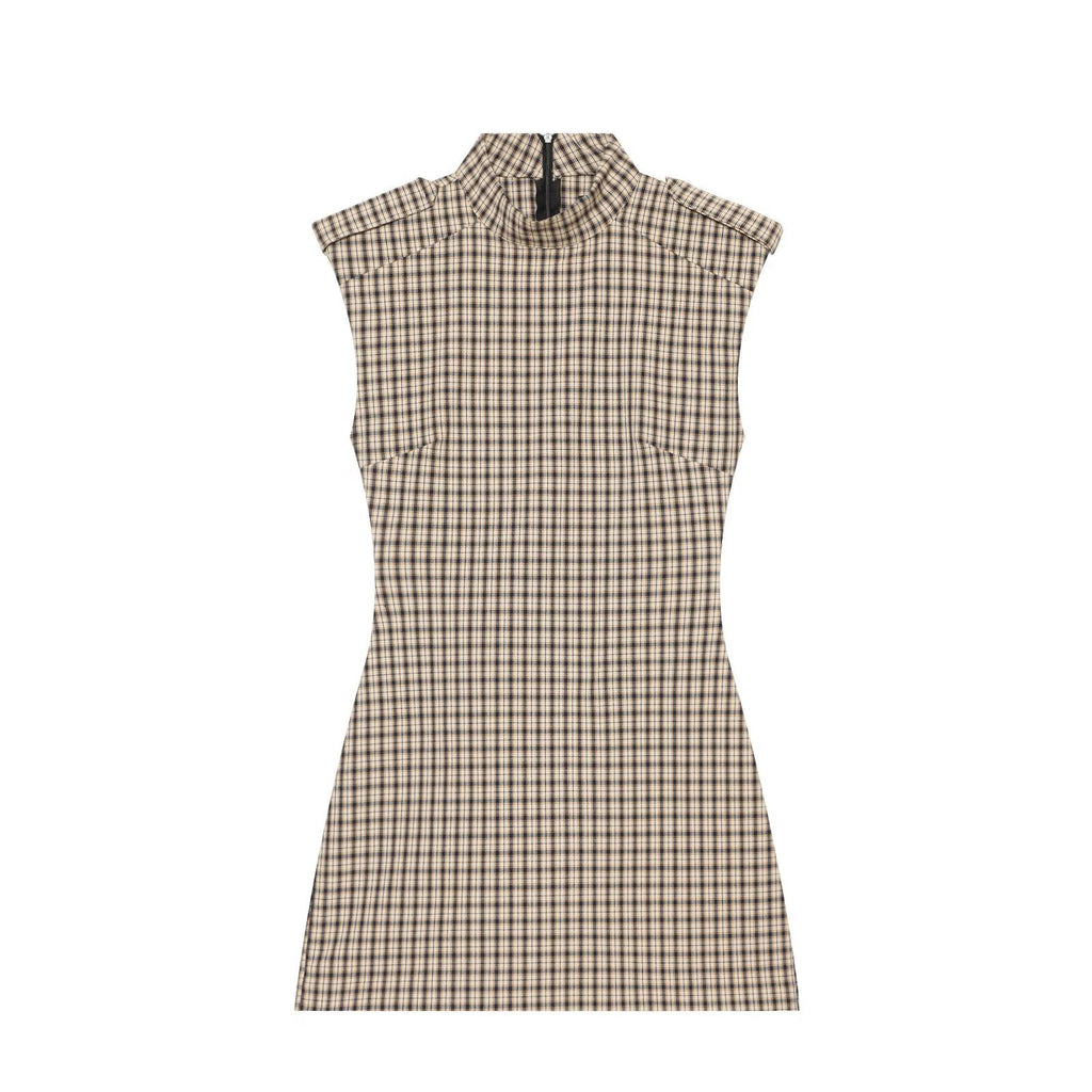 Women's slim plaid strap short jumpsuit