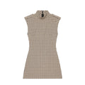 Women's slim plaid strap short jumpsuit