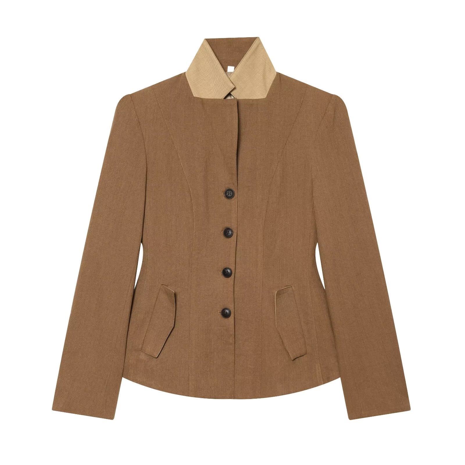Women's slim linen blend Blazer Coat