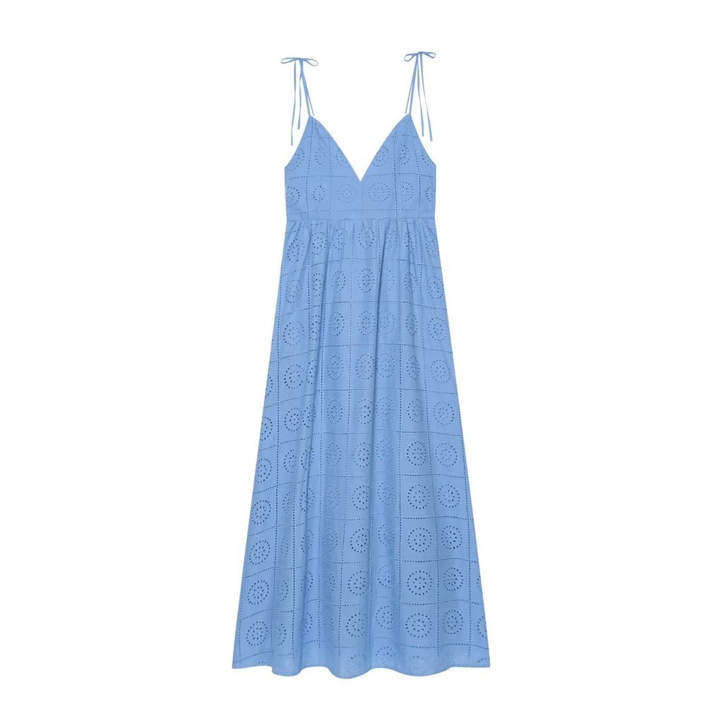 Women's hollowed out embroidered MIDI dress