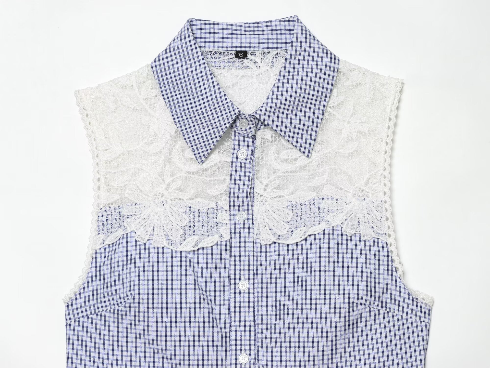 Women's casual plaid patchwork shirt