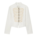 Women's rope knot decoration slim stand collar Coat