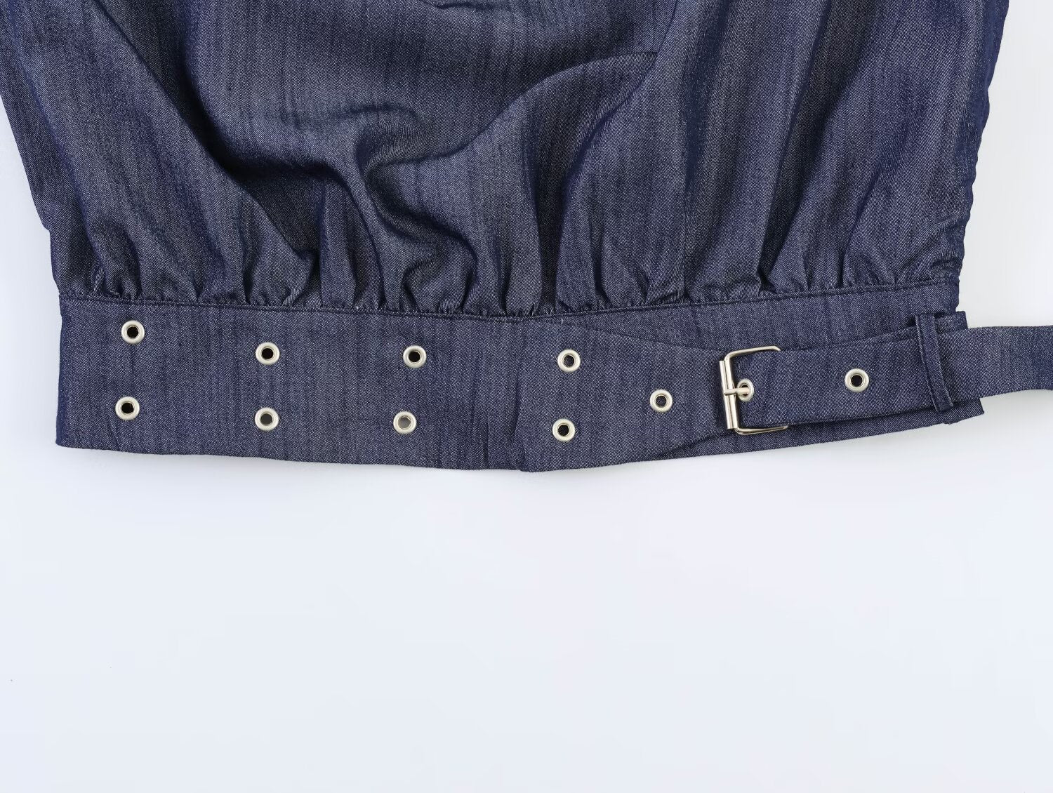 suit Women's 2 pieces rivet buckle decorative sleeveless top+wide leg pants