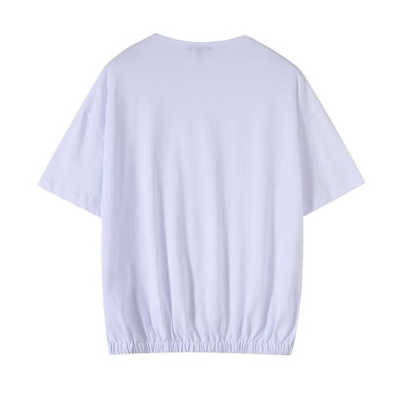 Women's casual short sleeved cotton T-shirt
