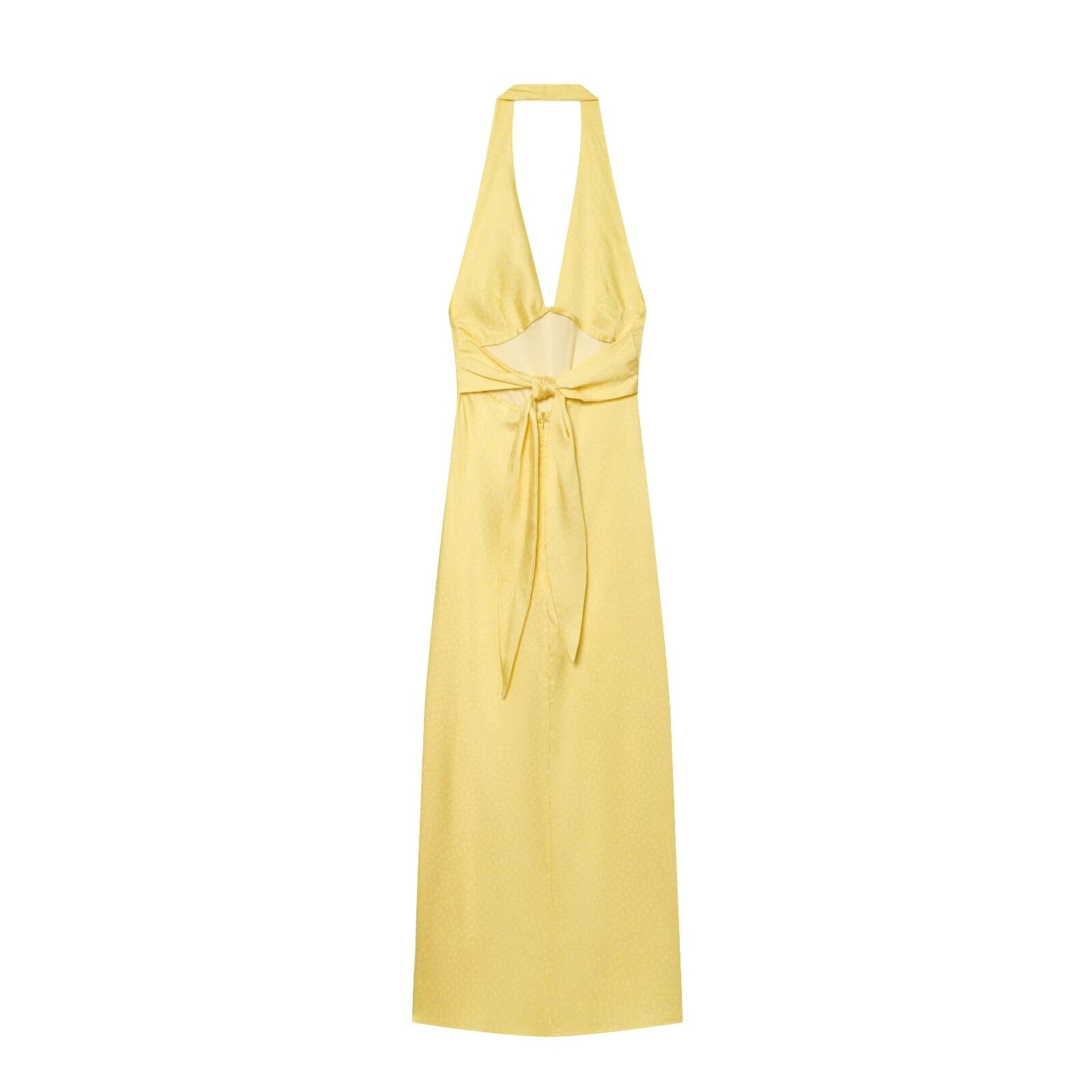 Women's satin textured polka dot MIDI dress