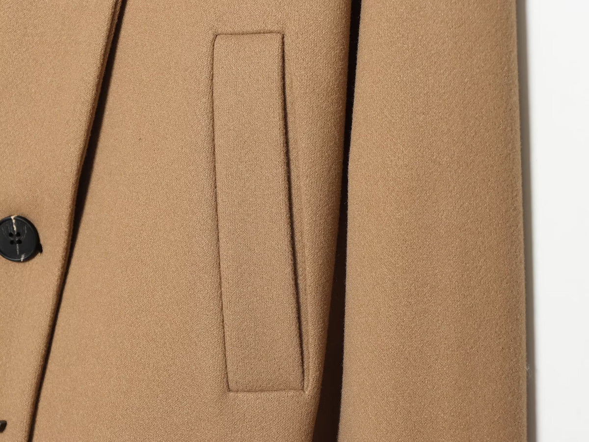 Women's standing collar short single breasted coat