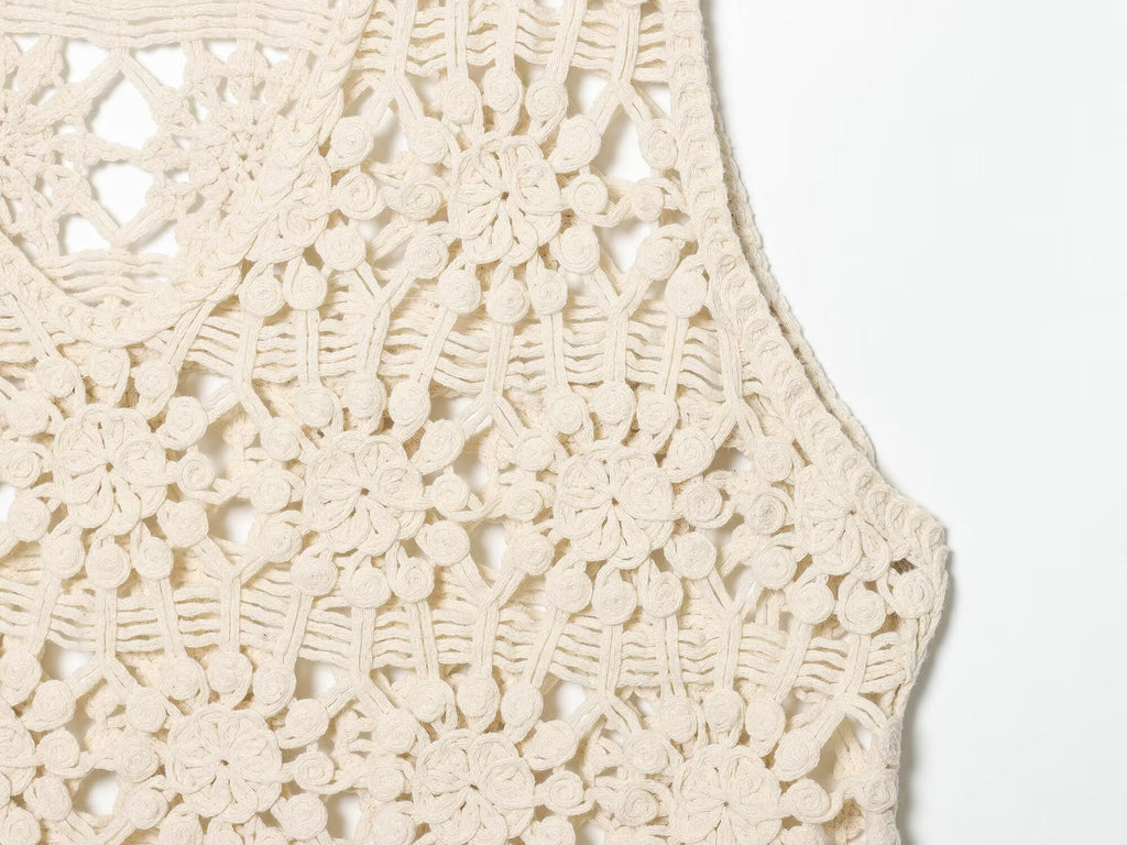 Women's casual hollow knitted vest