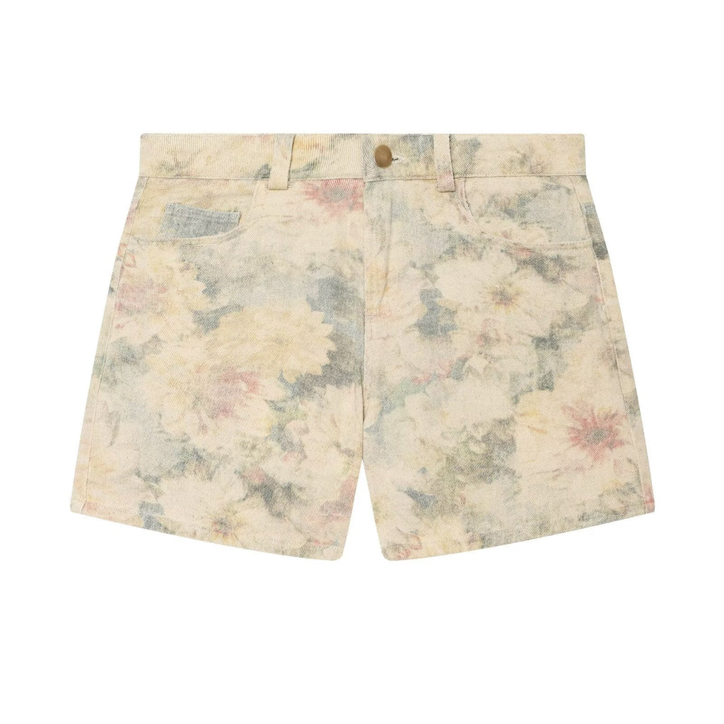 Women's floral printed mid waist shorts