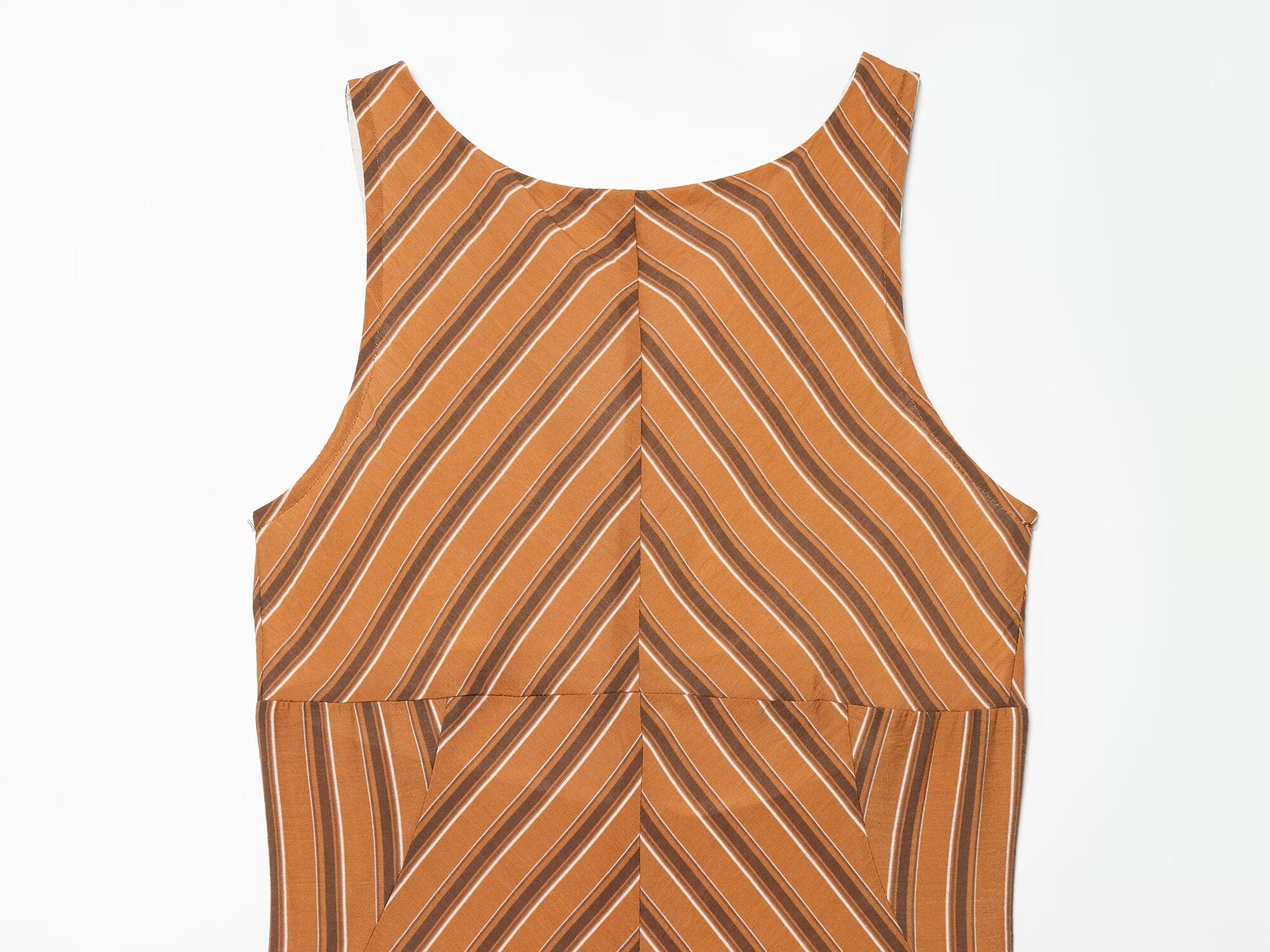 Women's sexy backless striped MIDI dress
