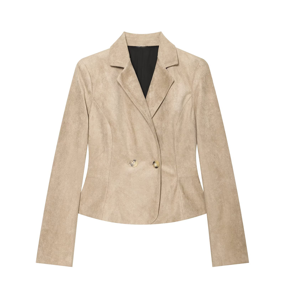 Women's with shoulder pads slim short Blazer Coat
