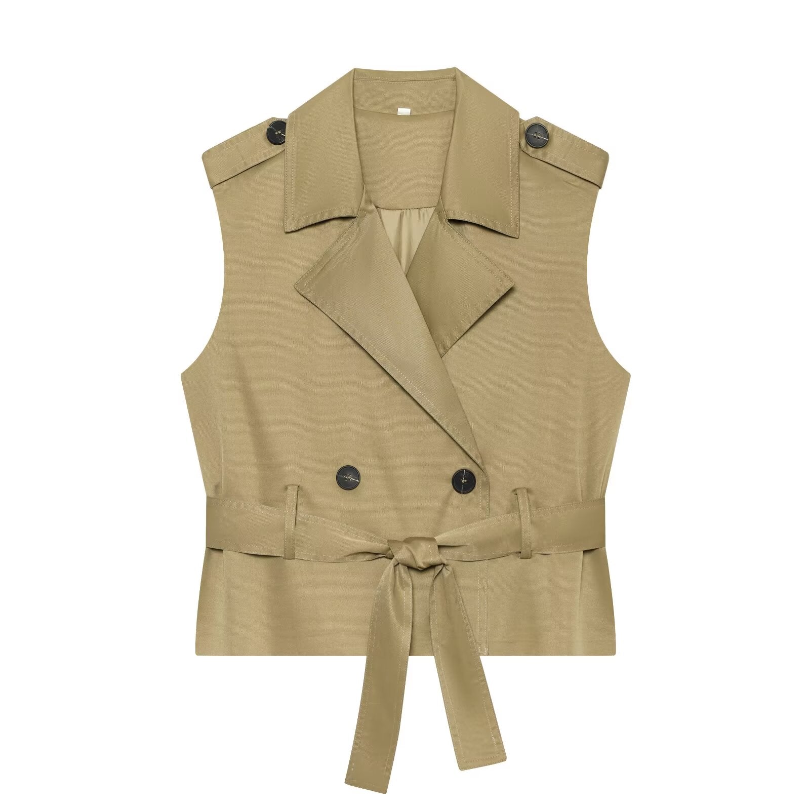 Women's with belt casual double breasted vest