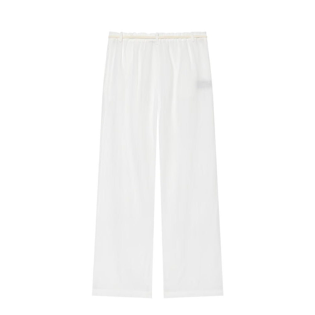 suit Women's 2 pieces Edge decoration linen blend shirt + pants