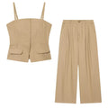 suit Women's 2 pieces backless denim suspender top+Jeans