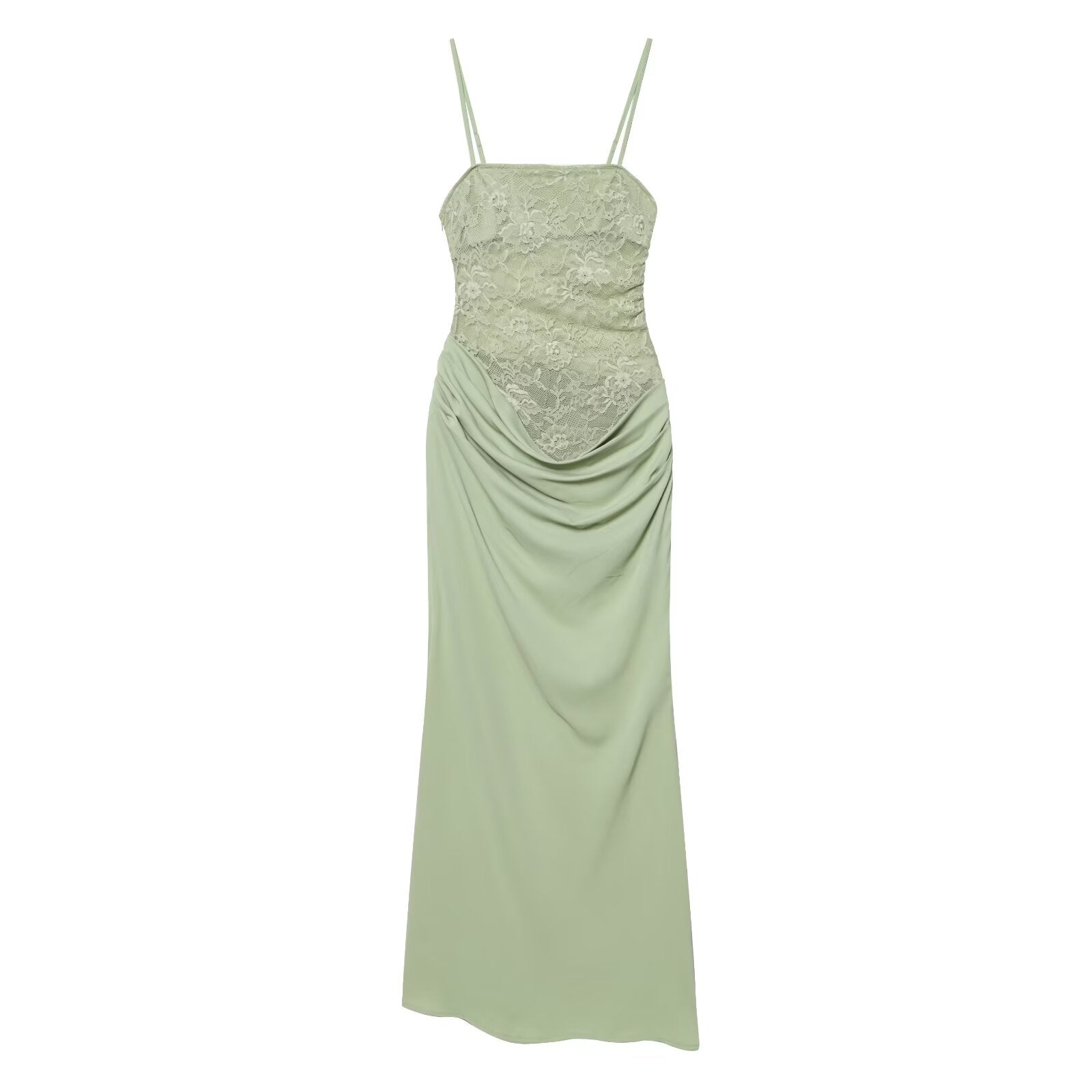 Women's lace patchwork slim suspender dress