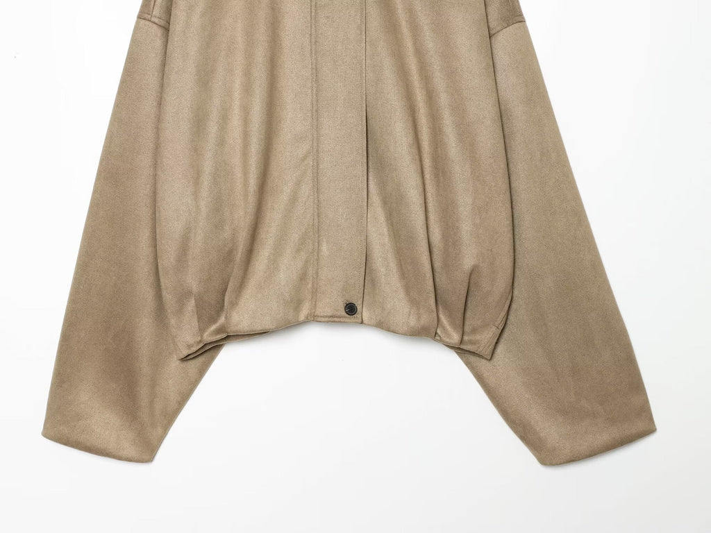 Women's casual suede textured jacket Coat