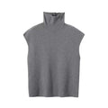 Women's new fashion high neck flying sleeve knitted vest+Skirts suit