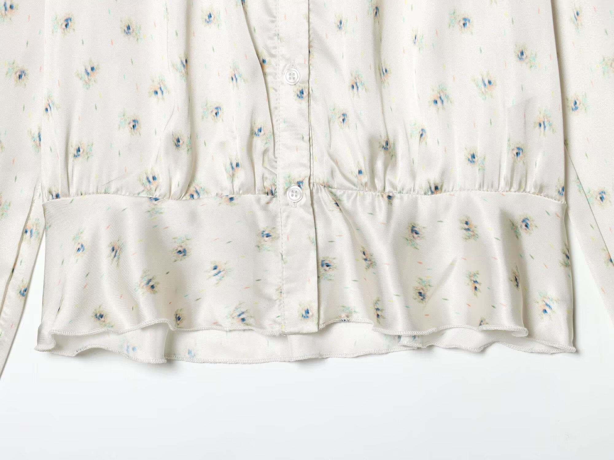 Women's bow decoration printed shirt