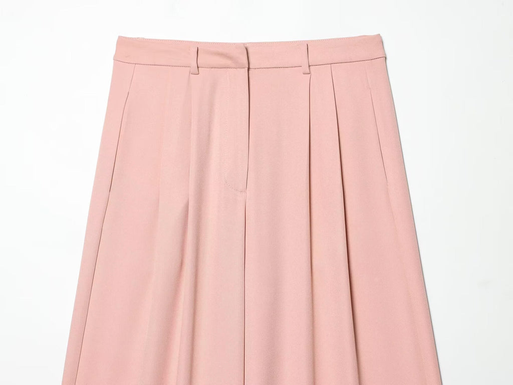 Women's loose pleated wide leg pants