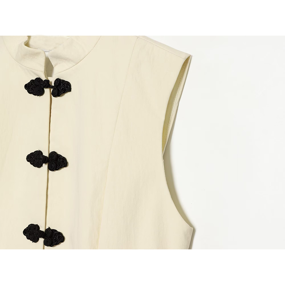 Women's new slim stand collar vest