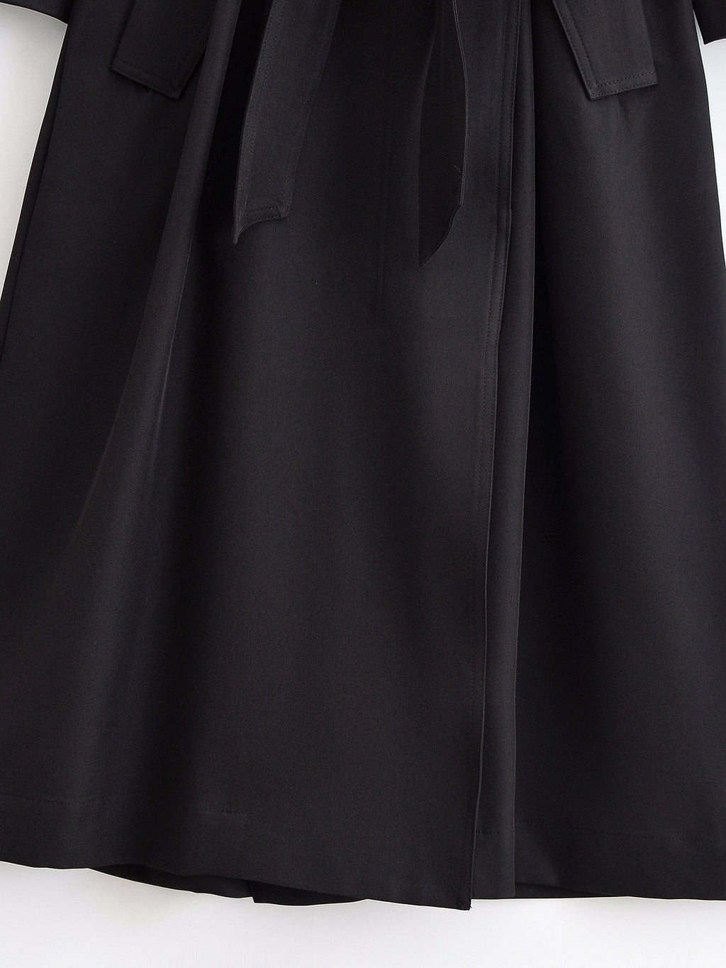 Women's new fashion with Belt black Long style windbreaker Coat