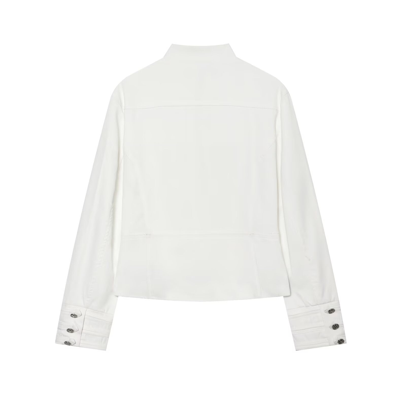 Women's standing collar breasted decorative Blazer Coat