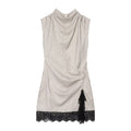 Women's striped lace mini dress