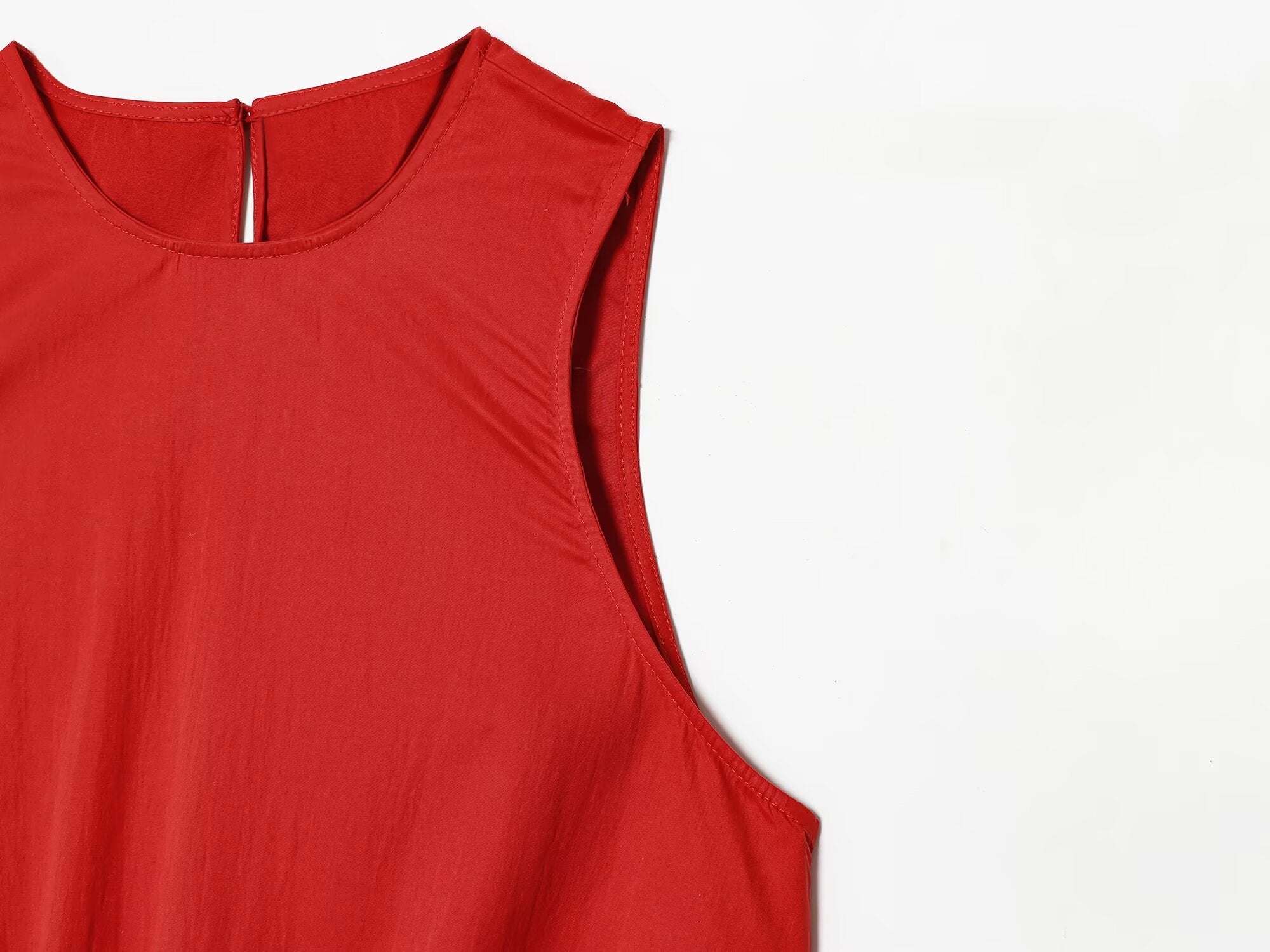 Women's bow decoration sleeveless MIDI dress